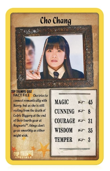 An example Top Trump card from a Harry Potter set